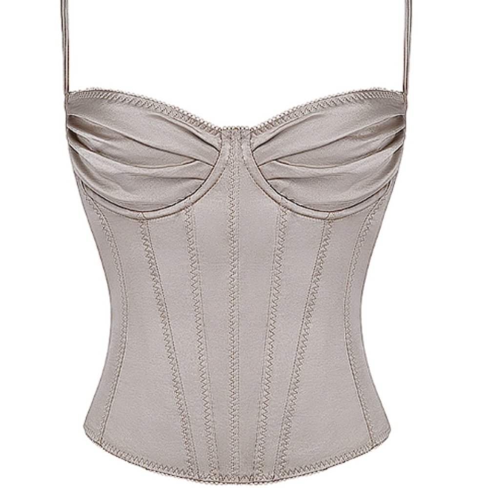 HOUSE OF CB 'Chantal' Champagne Satin Corset NWOT - Picture 11 of 15
